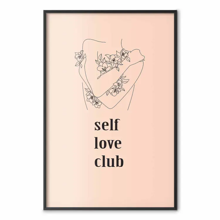 Selbstliebe-Club - Lineart einer Frau auf Pastell
