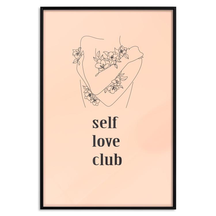 Selbstliebe-Club - Lineart einer Frau auf Pastell