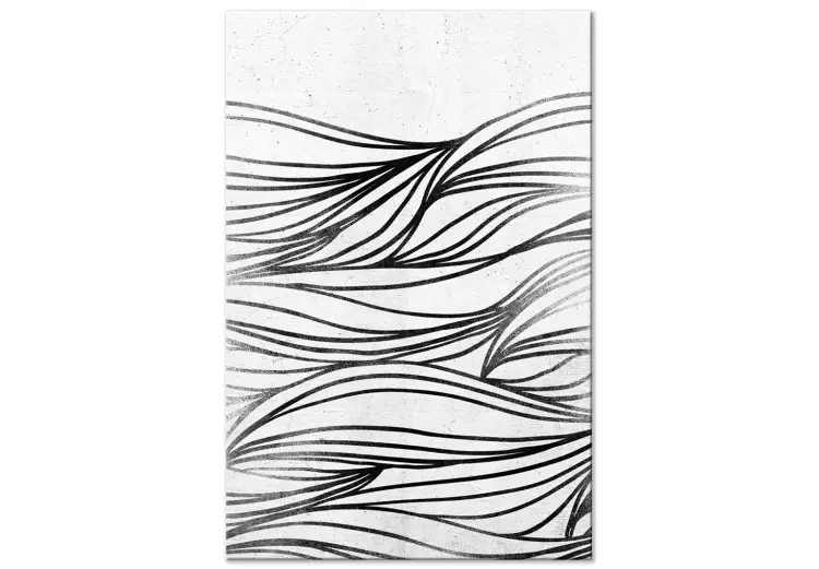 Zeichnungen auf dem Wasser - Schwarz-weiße Abstraktion, Vertikal
