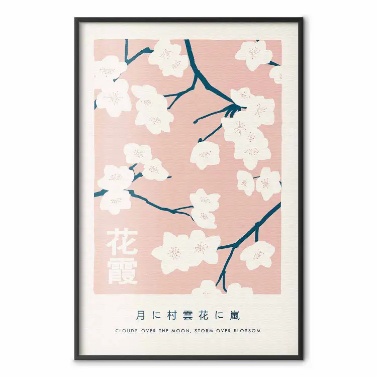 Japanisches Hanagasumi - Wolken über dem Mond, Sturm über Blumen