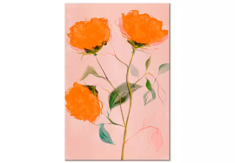 Orange Blumen (1-teilig) Vertikal - Drei Rosen in voller Blüte