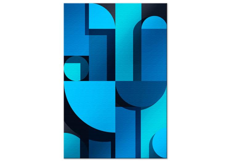 Kunstgeometrie (1-teilig) Vertikal - Blaue Art-Deco-Abstraktion