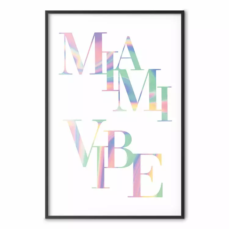 Miami Vibe - Holographic Lettering in Pastel-Rainbow Colors