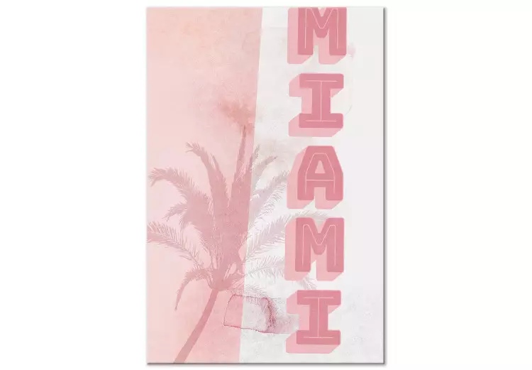 Stadtleuchten (1-teilig) - Pinkes Miami-Schild vor einer hohen Palme