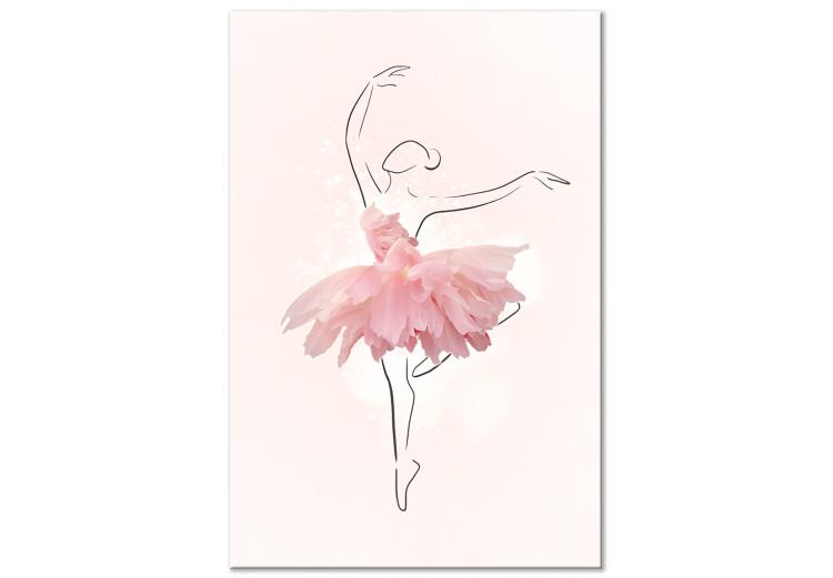 Ballettänzerin (1-teilig) - Linienzeichnung einer Frau, blumiges Kleid