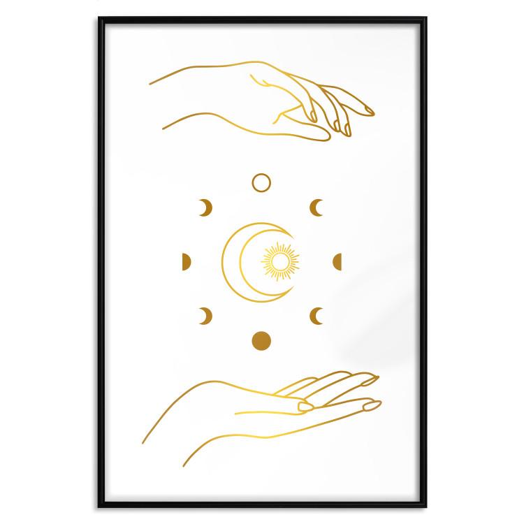Magic Symbols - All Phases of the Moon and Golden Hands