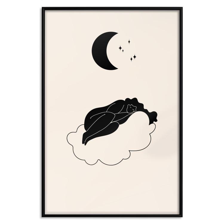 In the Clouds - Girl Sleeping on a Cloud in the Light of the Stars and the Moon