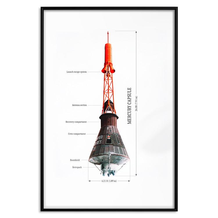 Mercury Capsule - Technical Projection of a Spacecraft on a Scale