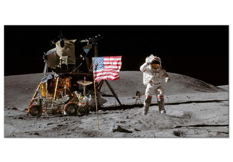 Moon Landing - Photo of the Flag, Ship and Astronaut in Space