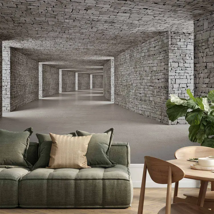 3D-Tunnel - erweiterter Innenraum mit dekorativem Stein