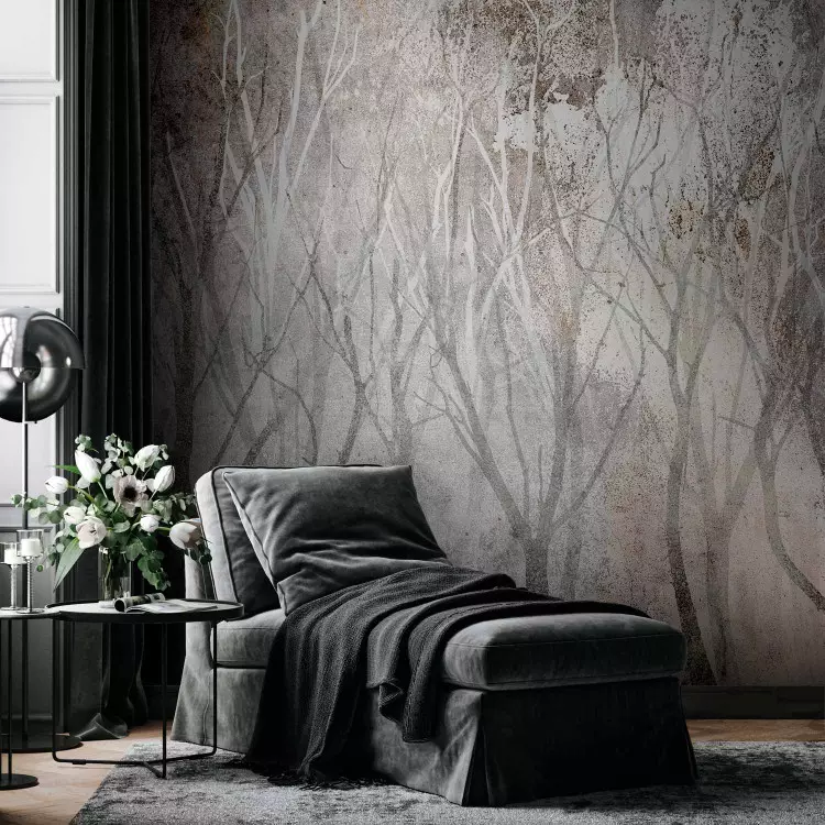 Schöner Hintergrund mit Bäumen - natürliche Wand mit Waldmotiv