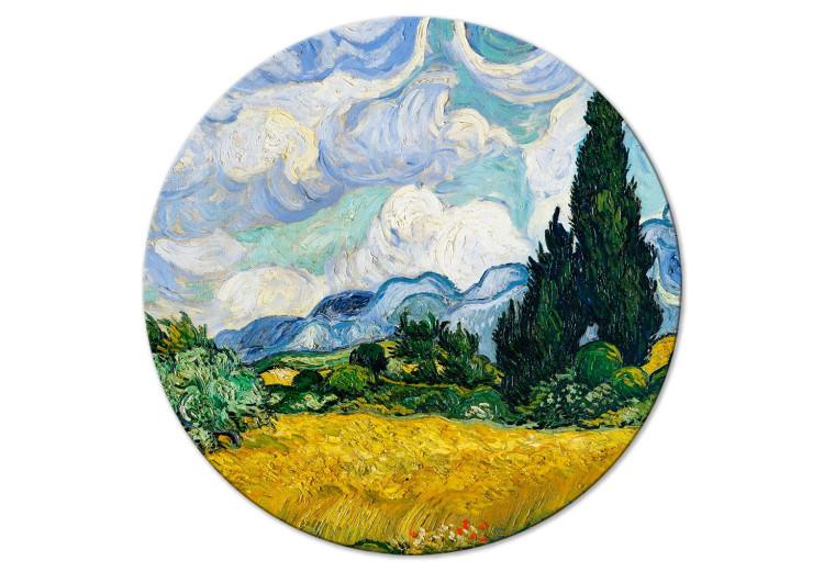 Vincent Van Gogh - A Landscape With a Yellow Field of Chrysanthemum and a Cypress Tree