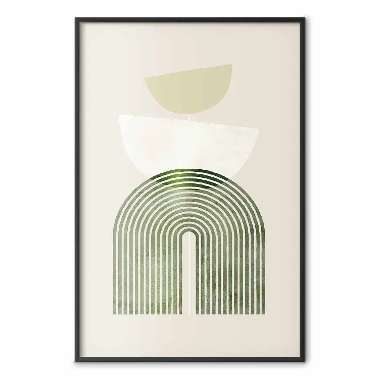 Abstraction - Rounded Forms in Bright Colors on a Beige Background