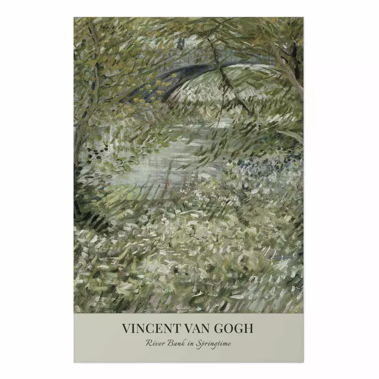 Van Gogh Reproduction - The Riverside in Spring in Shades of Green