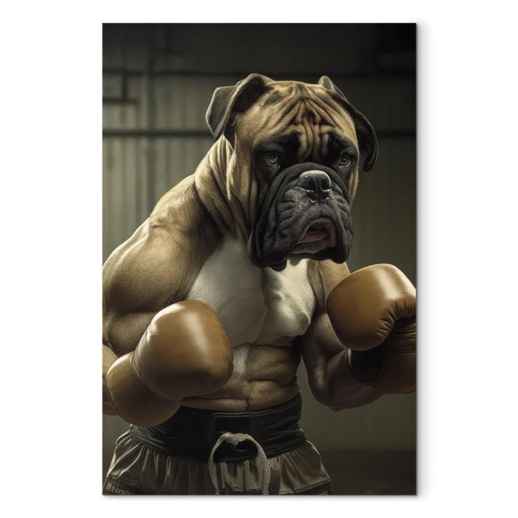 AI Boxer Dog - Fantasy Portrait of a Strong Animal in the Ring - Vertical