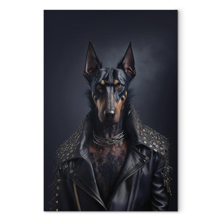 AI Doberman Dog - Rock Style Animal Fantasy Portrait - Vertical