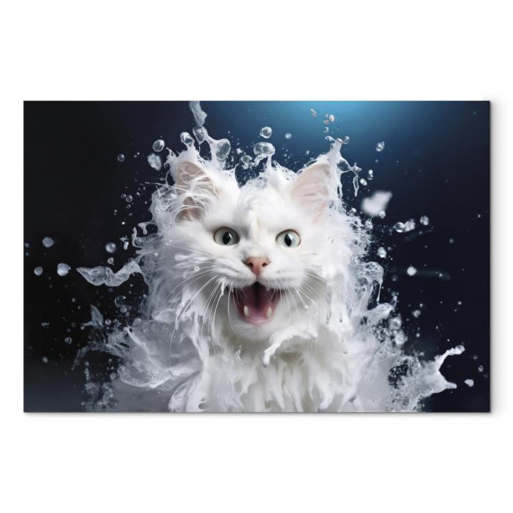 AI Norwegian Forest Cat - Wet Animal Fantasy Portrait - Horizontal