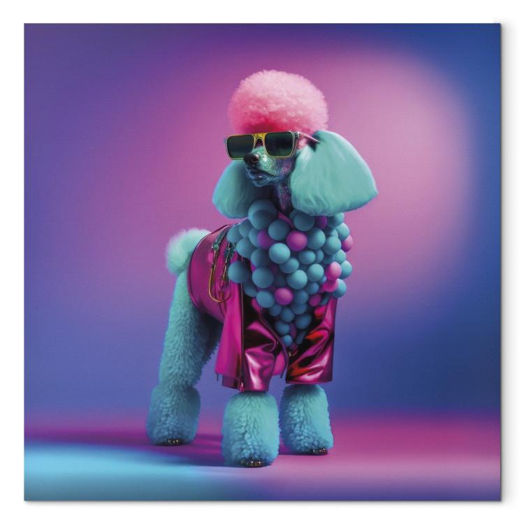 AI Dog Poodle - Fluffy Animal in a Fashionable Colorful Outfit - Square