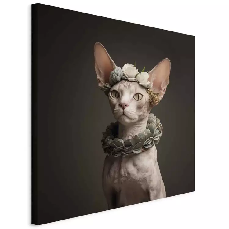 AI sphynx Katze - Haustier Porträt mit langen Ohren - quadratisch