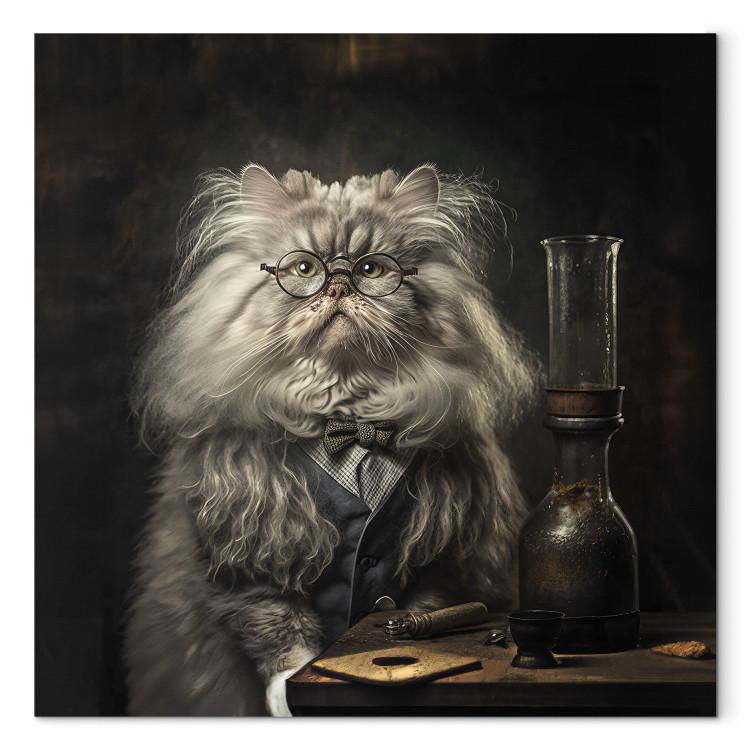 AI Persian Cat - Portrait of a Fantasy Animal in the Guise of a Professor - Square