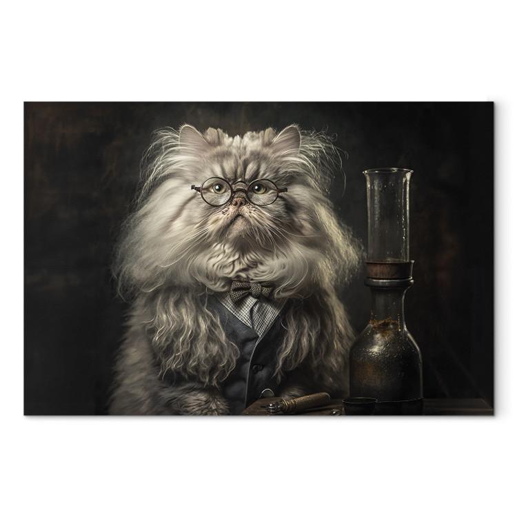 AI Persian Cat - Portrait of a Fantasy Animal in the Guise of a Professor - Horizontal