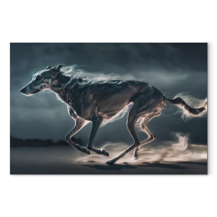 AI Greyhound Dog - Speeding Animal Captured in a Gallop - Horizontal