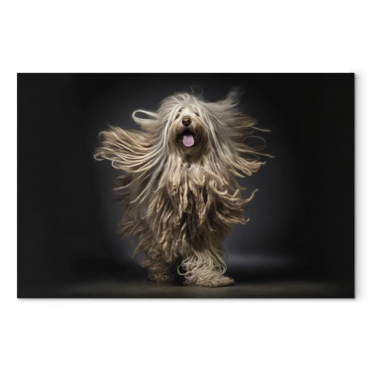 AI Bergamasco Dog - Happily Running Shaggy Animal - Horizontal