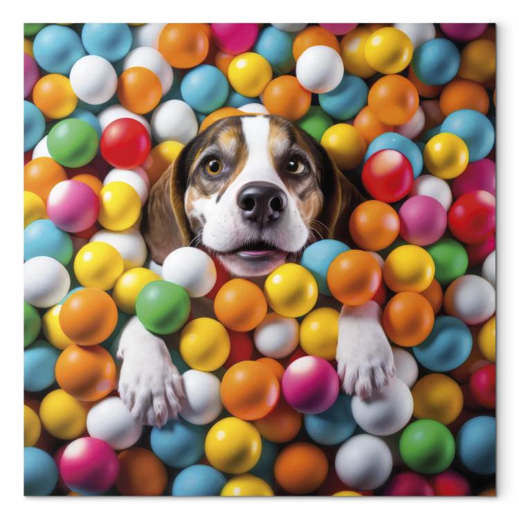 AI Beagle Dog - Animal Sunk in Colorful Balls - Square