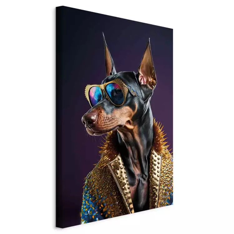 AI Dobermann - Fantasie Porträt in stilvoller Brille