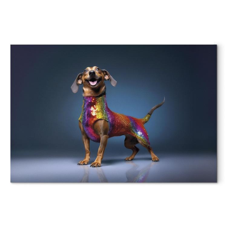 AI Dachshund Dog - Smiling Animal in Colorful Disguise - Horizontal