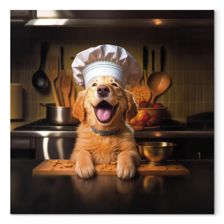 AI Golden Retriever Dog - Cheerful Animal in the Role of a Cook - Square