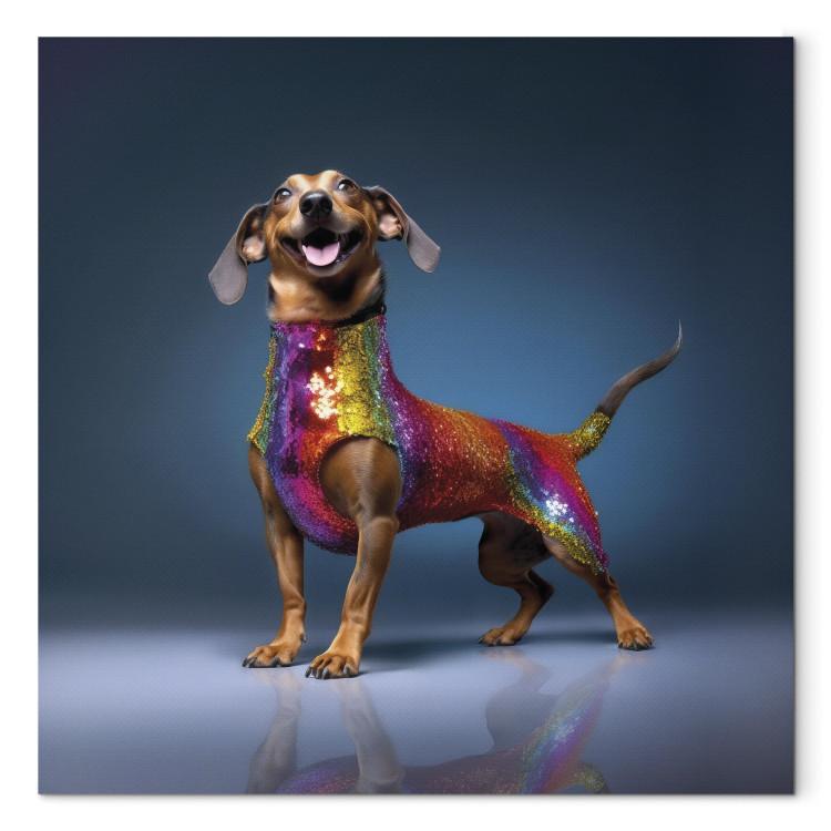 AI Dachshund Dog - Smiling Animal in Colorful Disguise - Square