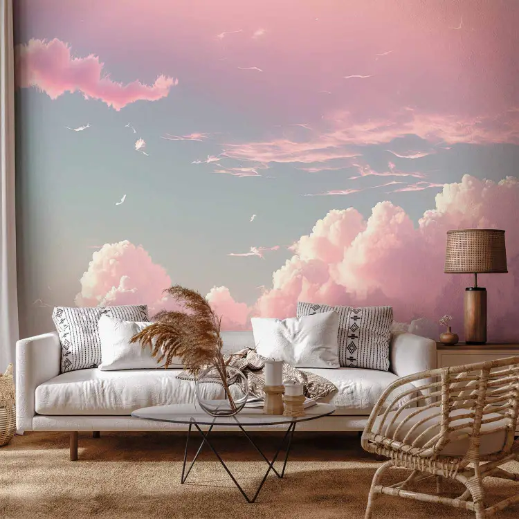Himmelslandschaft - rosa Wolken am blauen Horizont