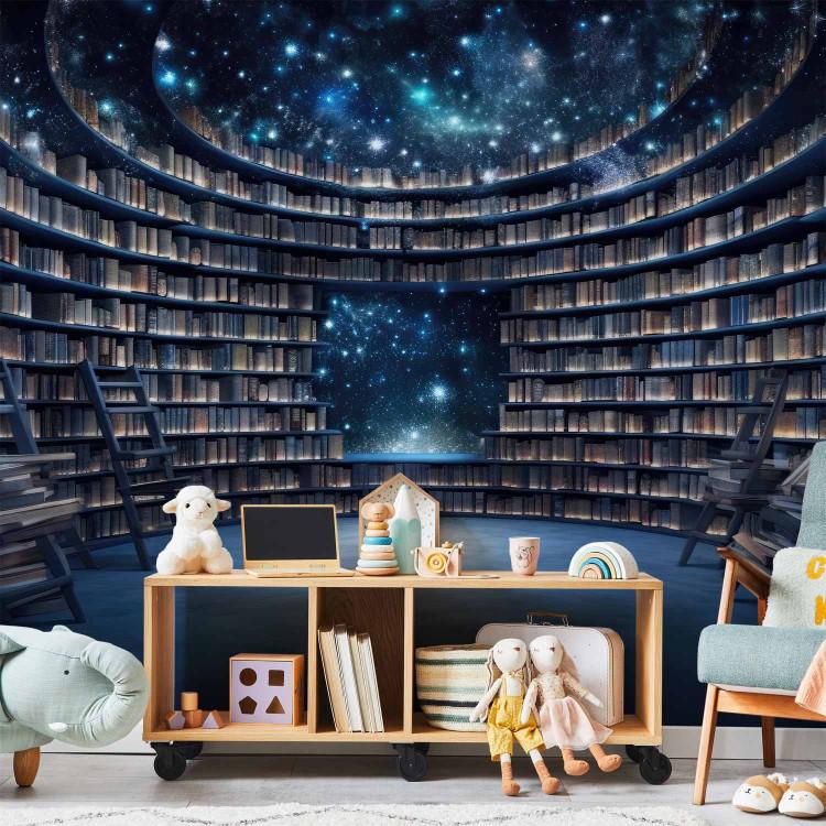 Books and Stars - A Library in Outer Space With a Starry Sky