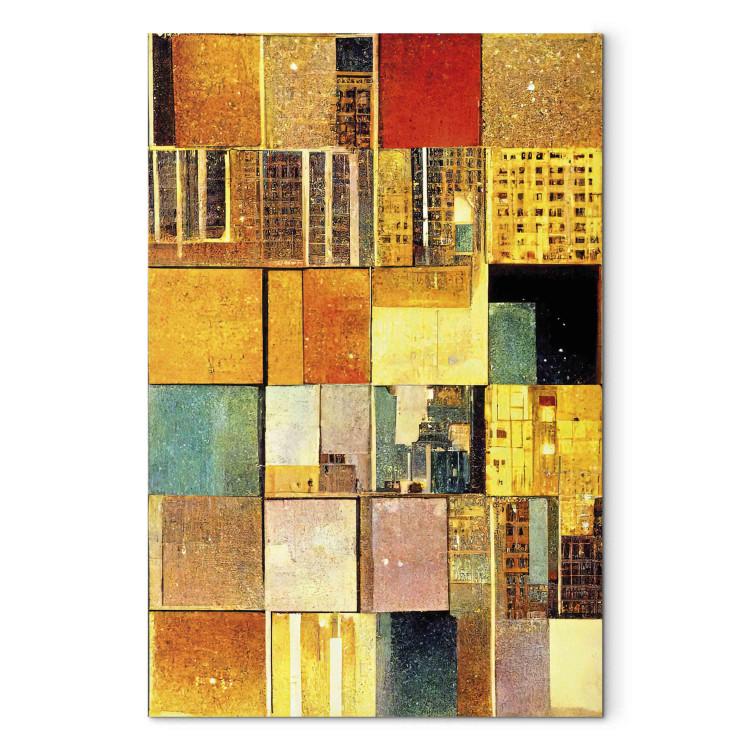 Abstract Squares - A Geometric Composition in Klimt’s Style