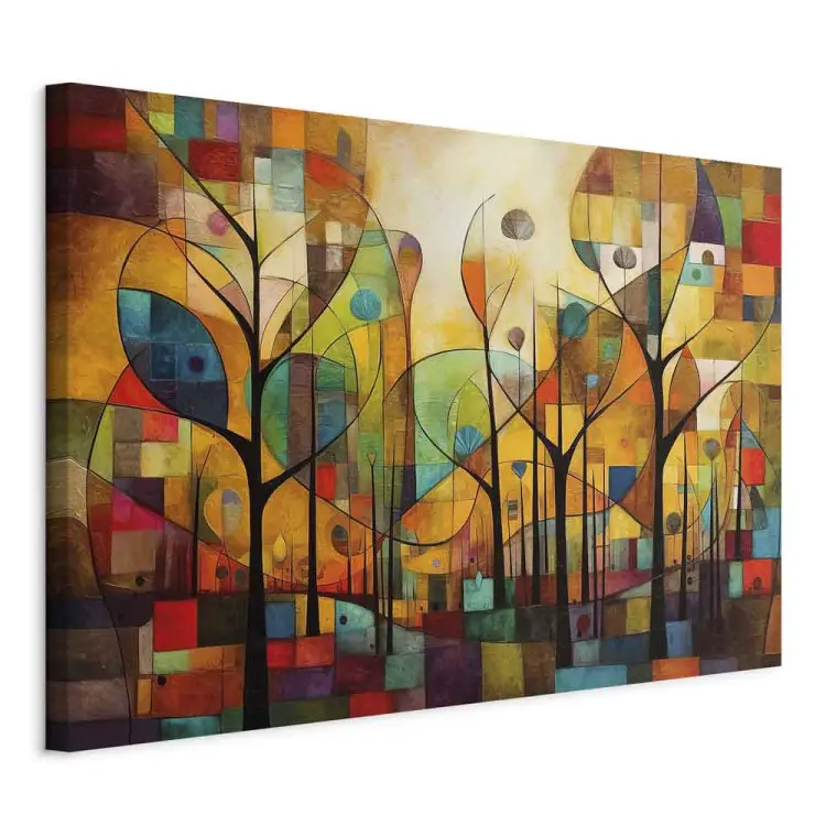 Bunter Wald - geometrische Komposition im Stil von Klimt