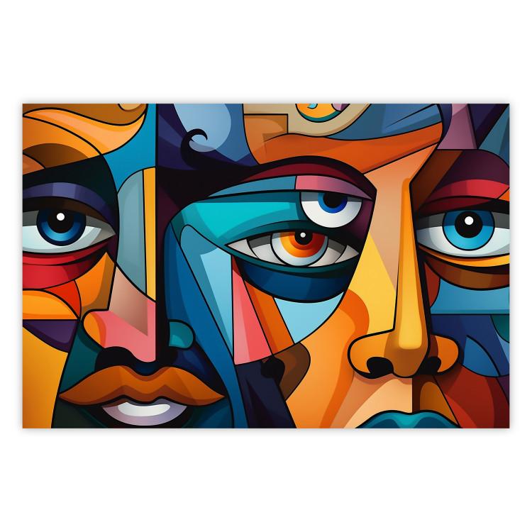 Cubist Faces - A Geometric Composition in the Style of Picasso