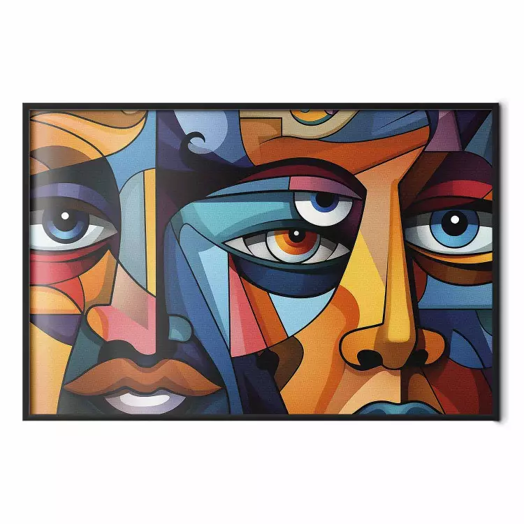Cubist Faces - A Geometric Composition in the Style of Picasso
