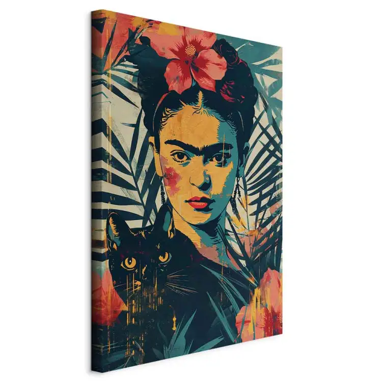 Frida Kahlo - Porträt inspiriert von Risographentechnik