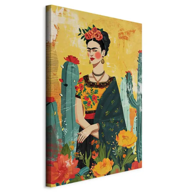 Frida Kahlo - künstlerische Darstellung der Künstlerin mit Kakteen