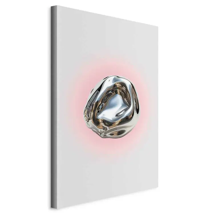 Silberne Form - moderne Abstraktion als glänzende Kugel