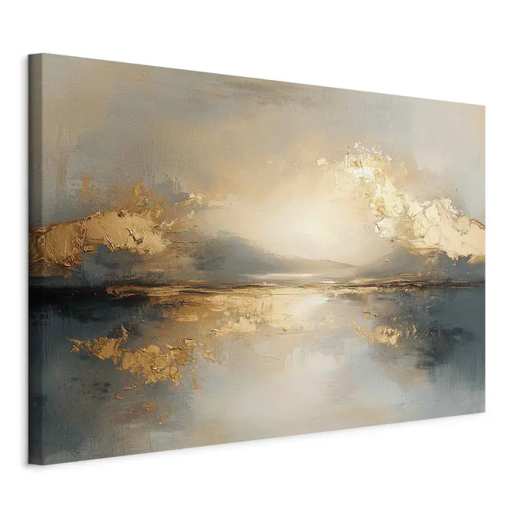 Goldene Spiegelung - Künstlerische Landschaftsvision mit Lichtreflexen