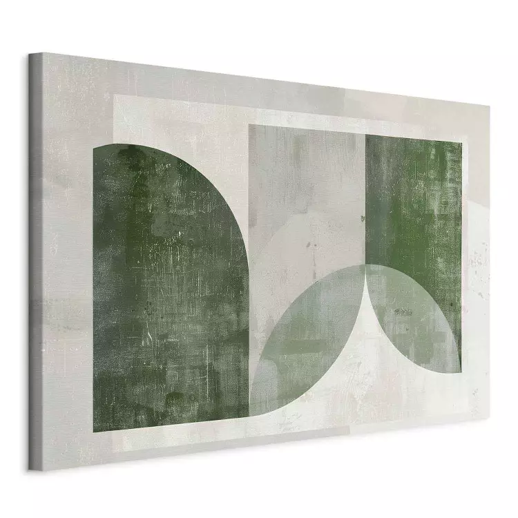 Green abstraction - interpenetrating shapes with a distinct texture