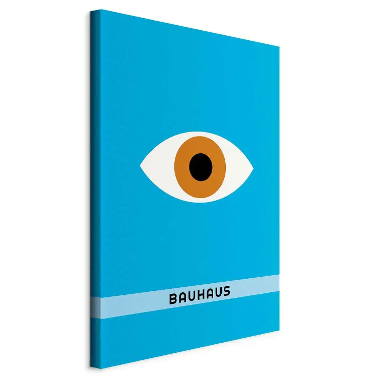 Bauhaus-Auge - minimalistische Grafik im modernistischen Stil mit Schriftzug