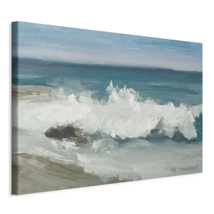 Rough sea - dynamic waves crashing against the sandy shore