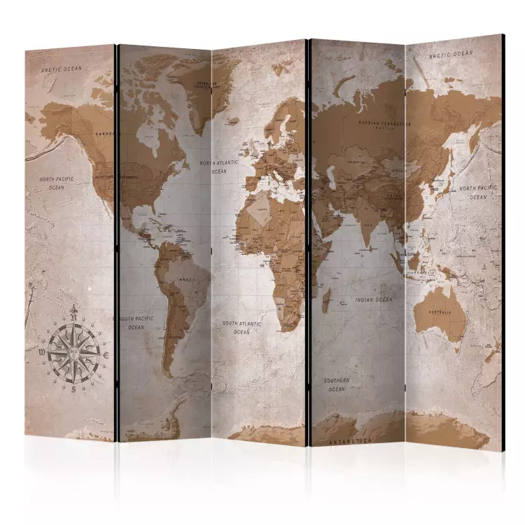 Orientalische Reisen - Orientalische Weltkarte mit braunen Kontinenten