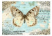Fototapete Postkarte mit einem Schmetterling - Schmetterling mit retro Noten 61300 additionalThumb 1