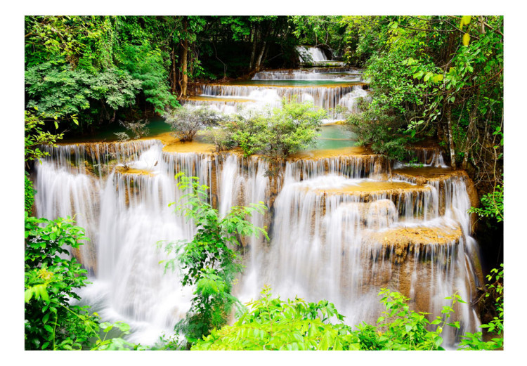 Vliestapete Schönheit der Natur - Wasserfälle am Fluss im Wald voller Bäume 60030 additionalImage 1