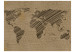 Vlies Fototapete Reisenotizen - Weltkarte mit Kaffeeflecken und Beschriftungen 60050 additionalThumb 1