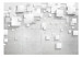 Fototapete Geometrische Abstraktion - Steinhintergrund grau mit weißen Quadraten 60970 additionalThumb 1